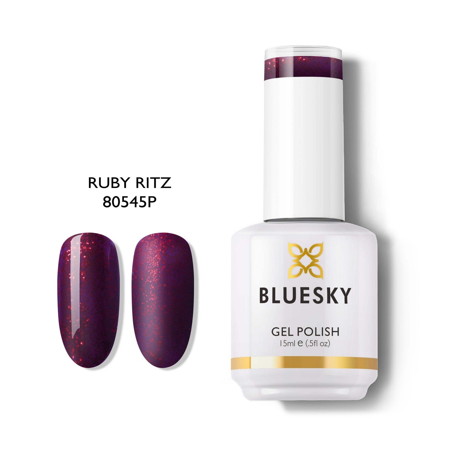 Esmalte Gel 80545 Burdeo Glitter rojo