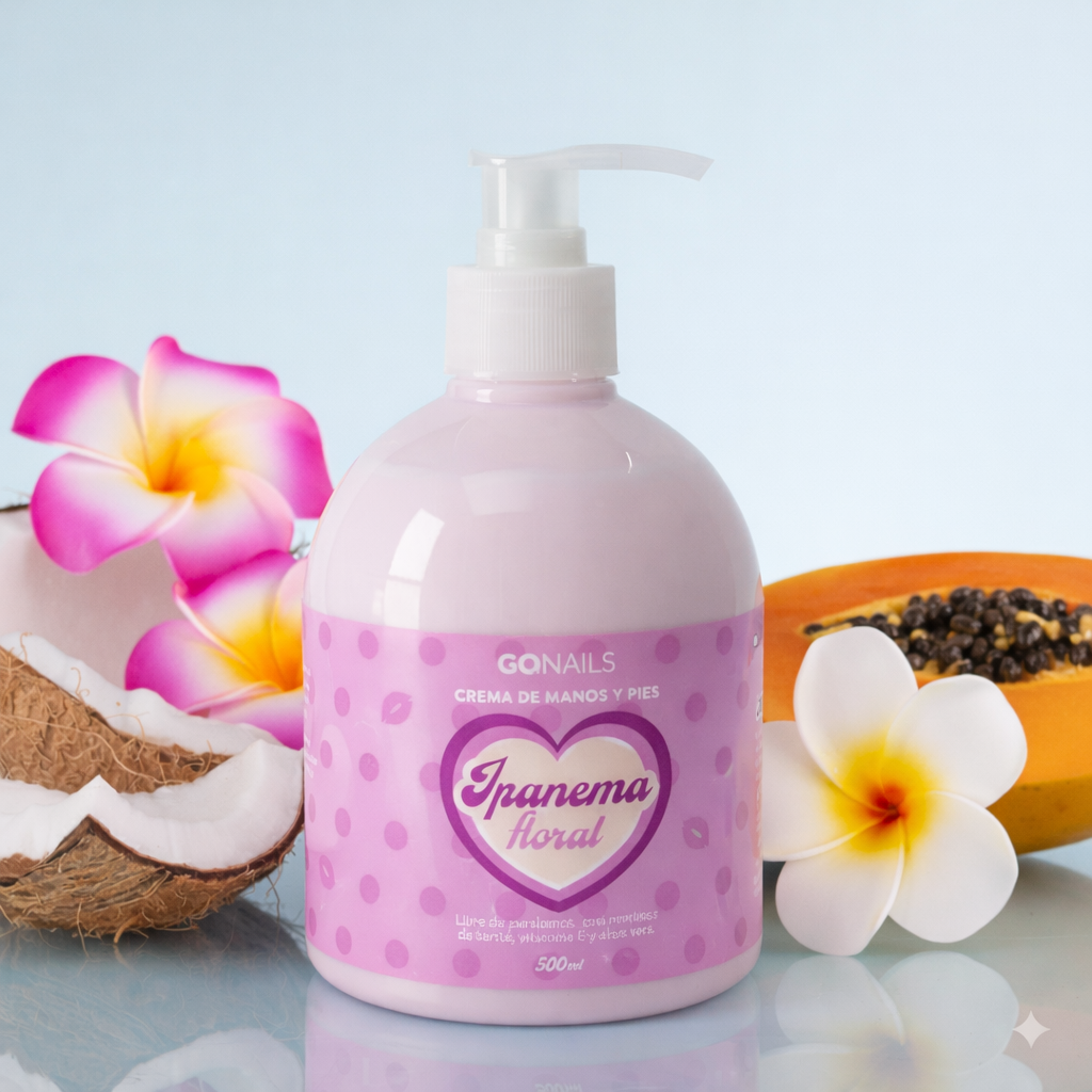 Crema de Manos y Pies - Ipanema Floral Go Nails – Crema Hidratante Vegana con Aloe Vera y Karité
