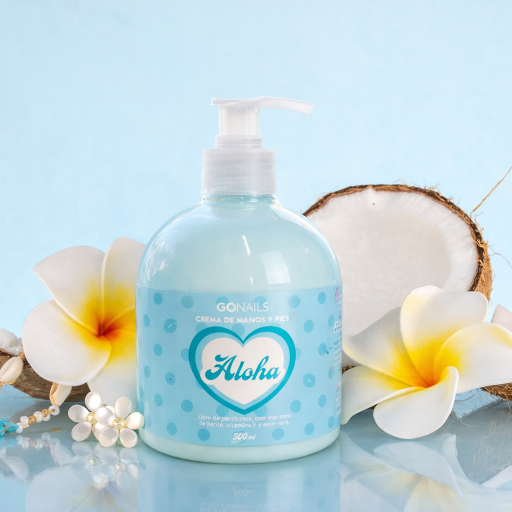 Crema de Manos y Pies - Aloha Go Nails – Crema Hidratante Vegana con Aloe Vera y Karité