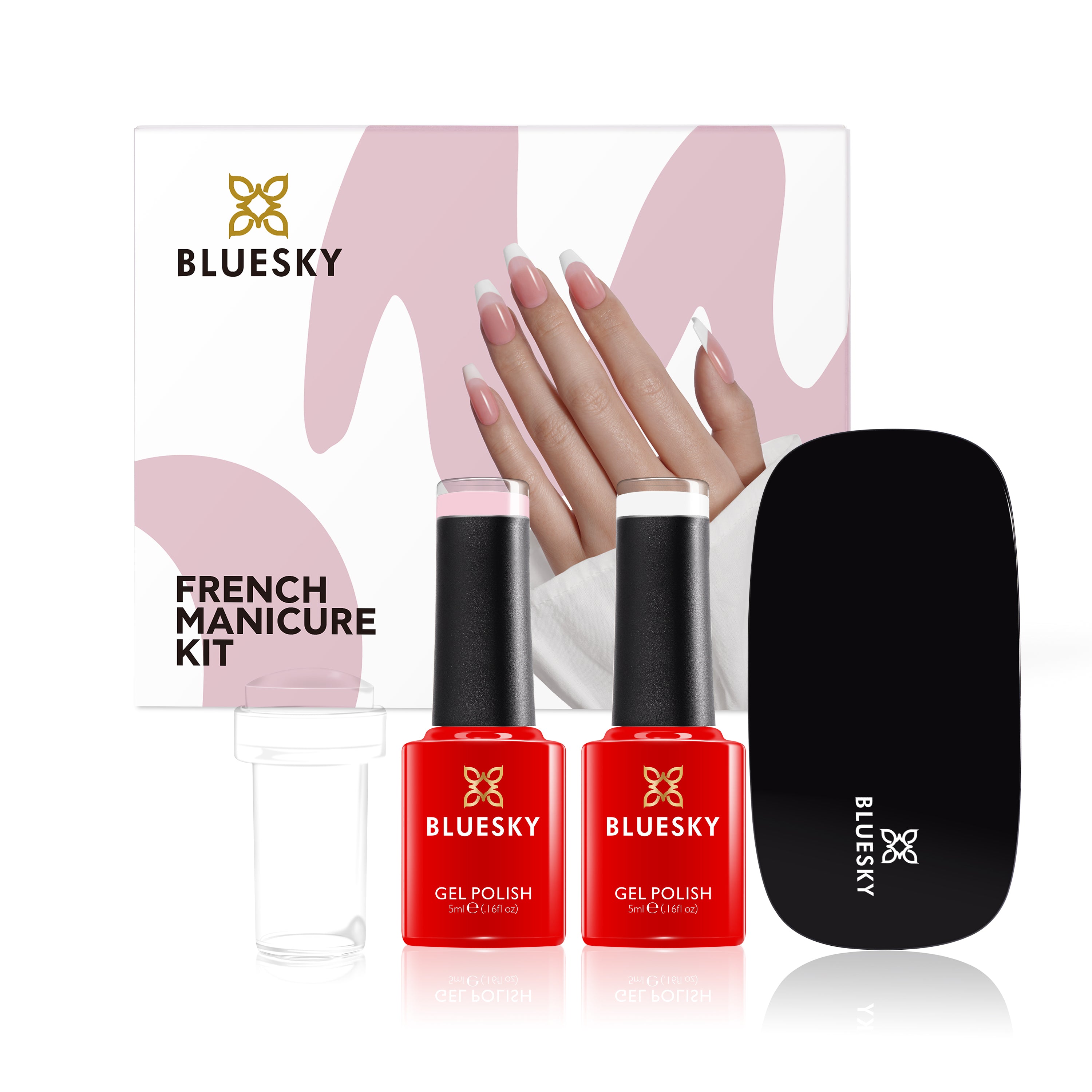 Kit Manicura Francesa Bluesky 5 ml con Lámpara Negra