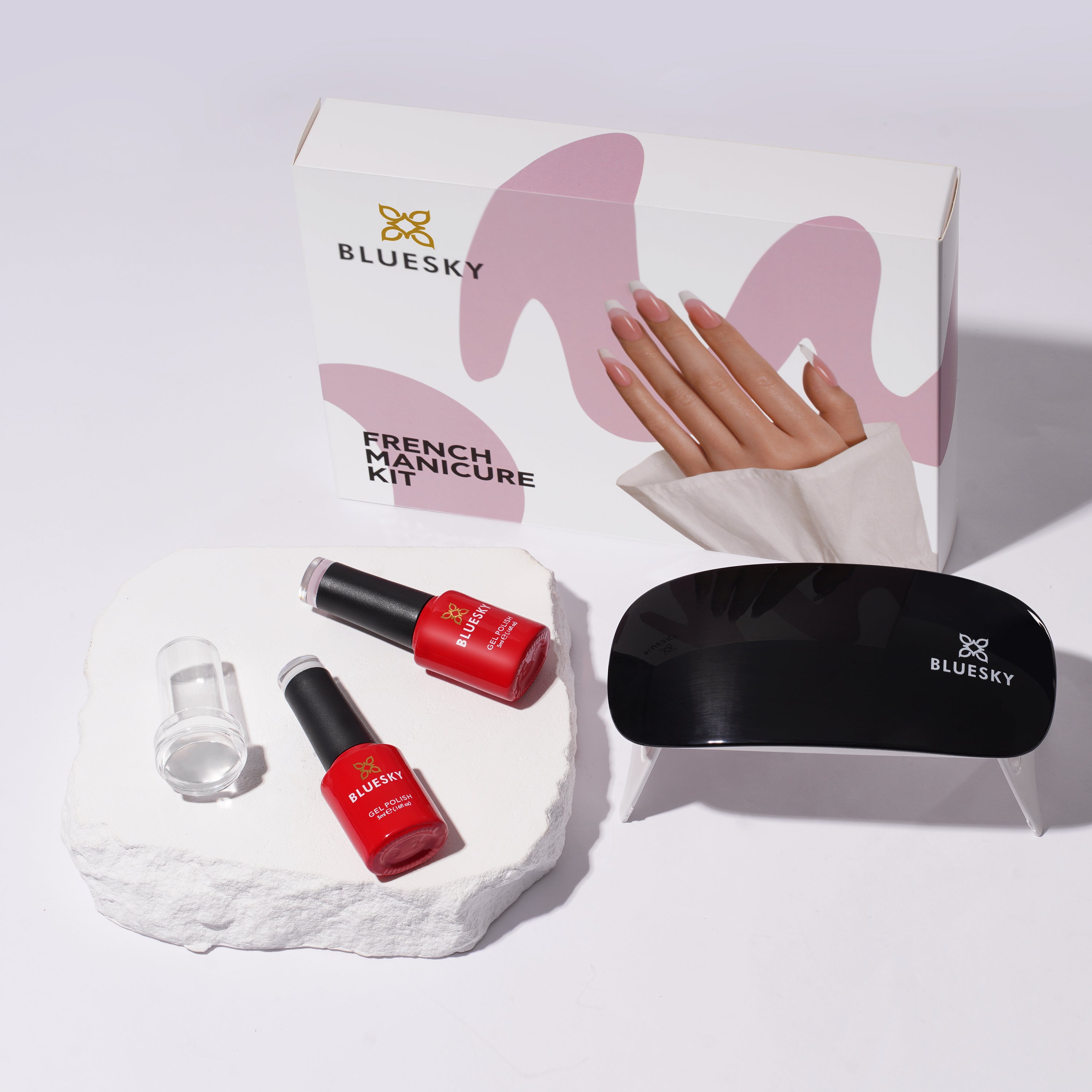 Kit Manicura Francesa Bluesky 5 ml con Lámpara Negra