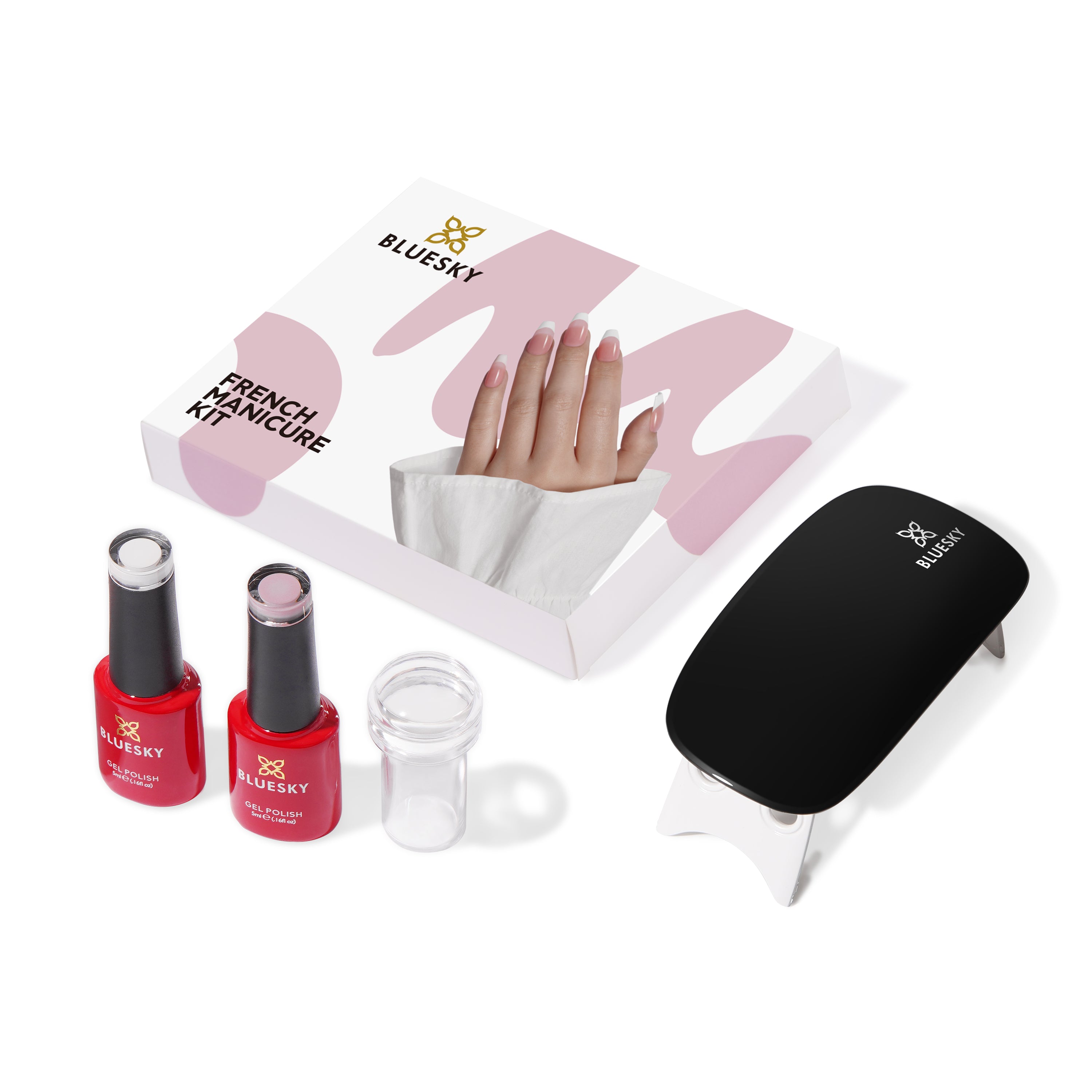 Kit Manicura Francesa Bluesky 5 ml con Lámpara Negra