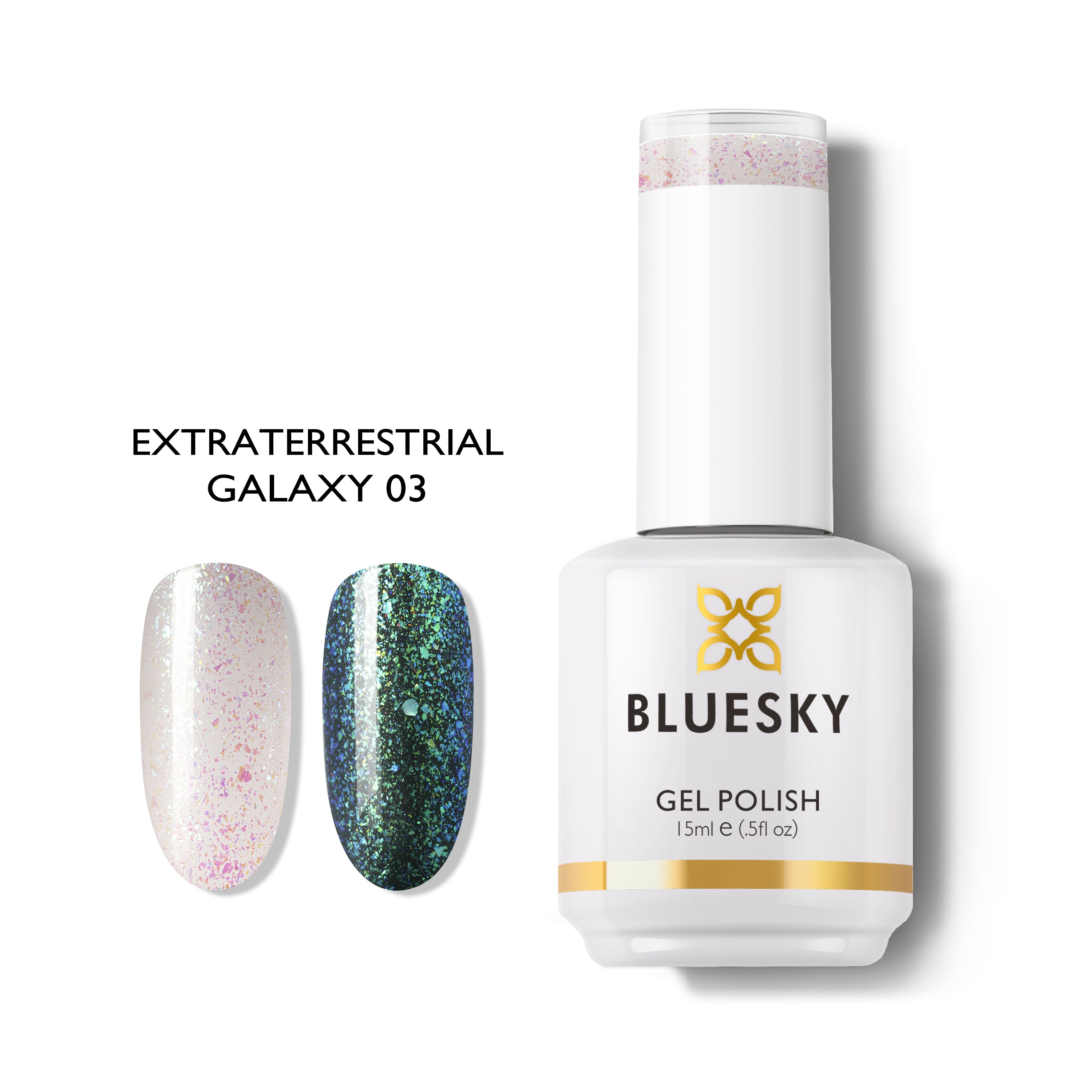 Esmalte Gel Colección Galaxy Glitter Transparente