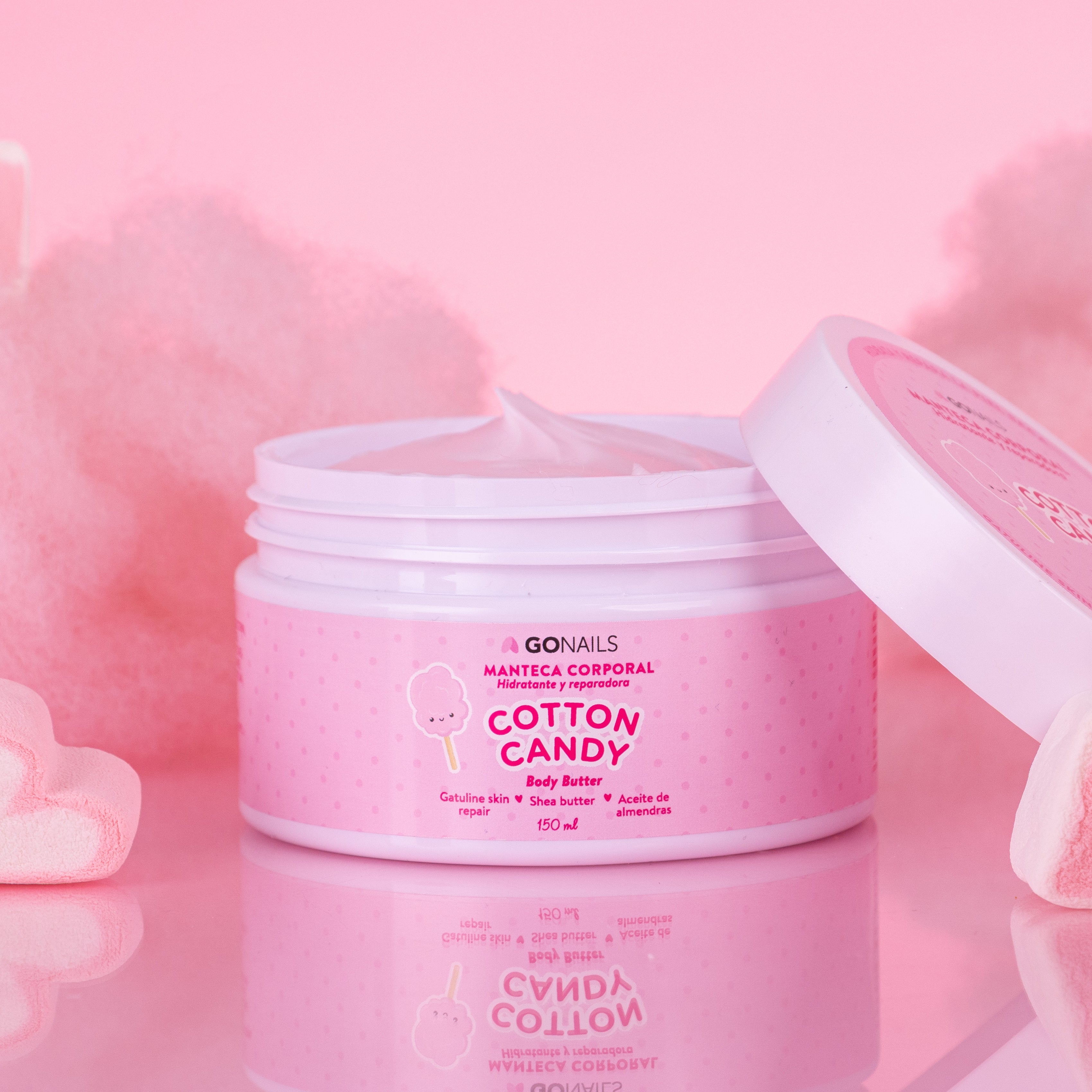 Manteca Corporal Hidratante y Reparadora Cotton Candy 150 ml Go Nails