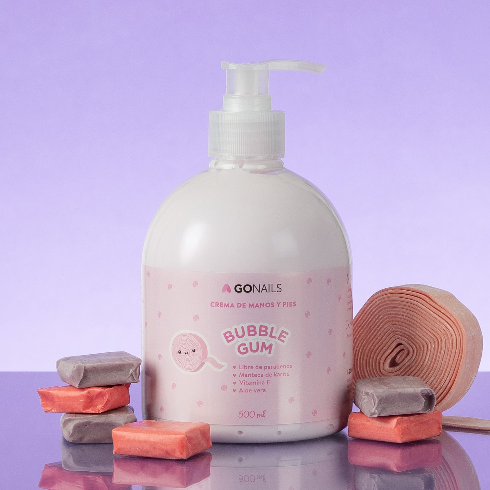Crema de Manos y Pies Bubble Gum Go Nails – Crema Hidratante Vegana con Aloe Vera y Karité