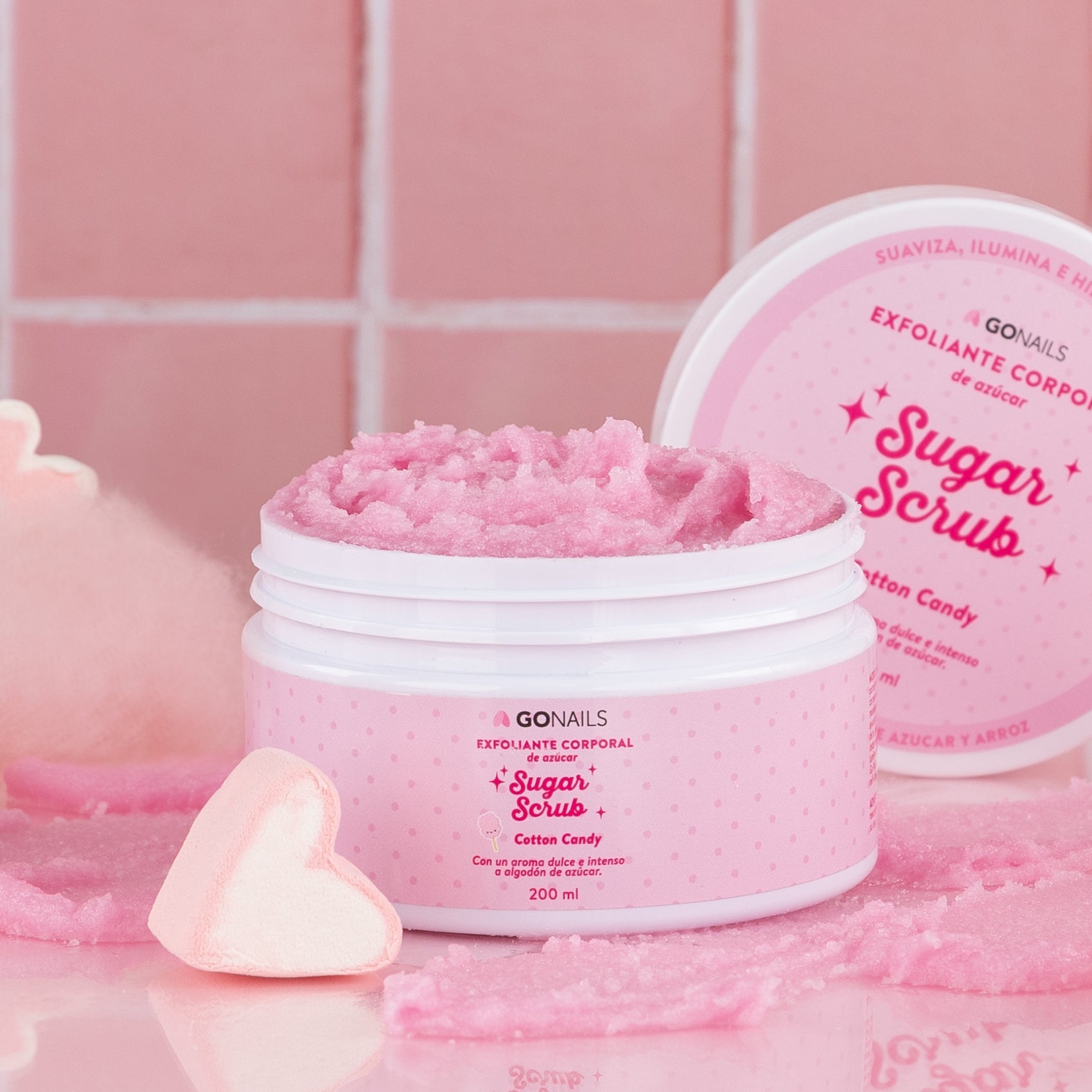 Exfoliante Corporal de Azucar - Cotton Candy Go Nails – Exfoliante Natural para Manos y Pies