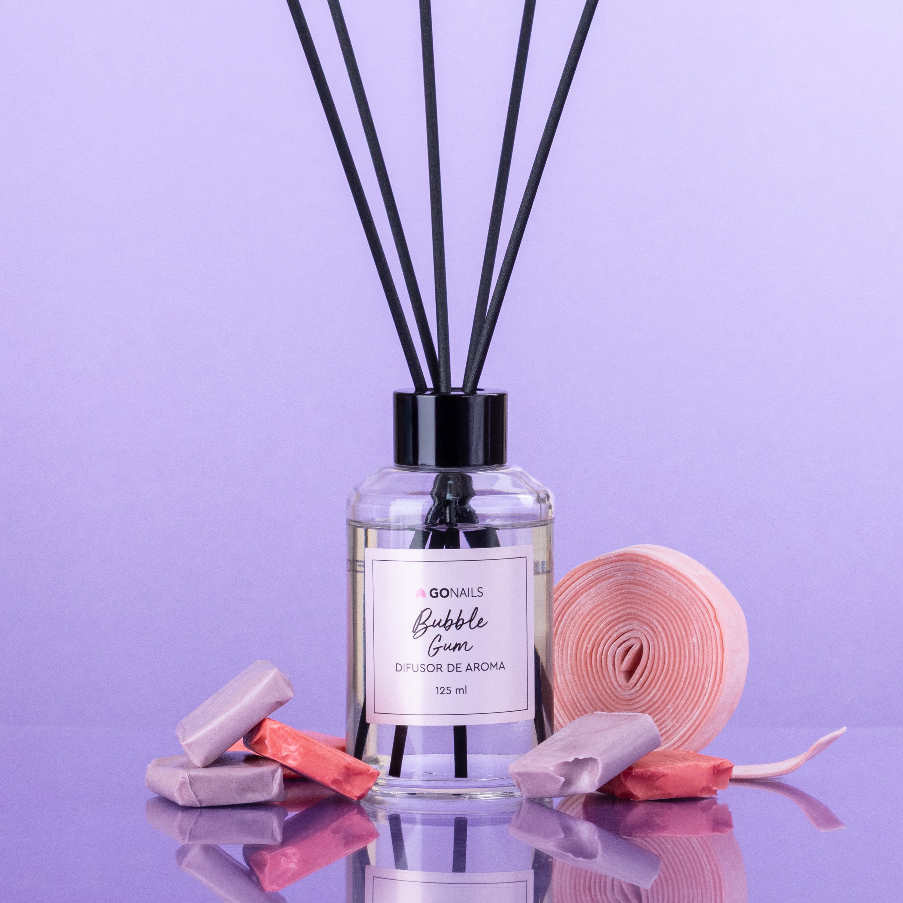 Difusor de Aroma Bubble Gum Go Nails 125ml – Difusor de Varillas Aromático para el Hogar
