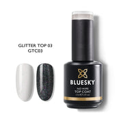 Esmalte Gel Top Coat Sin capa de inhibición GTC03 con microglitter