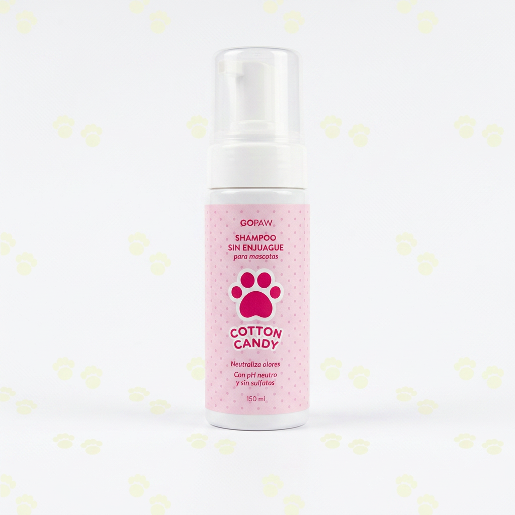 Shampoo Sin Enjuague para Mascotas Go Paw - Cotton Candy 150 ml
