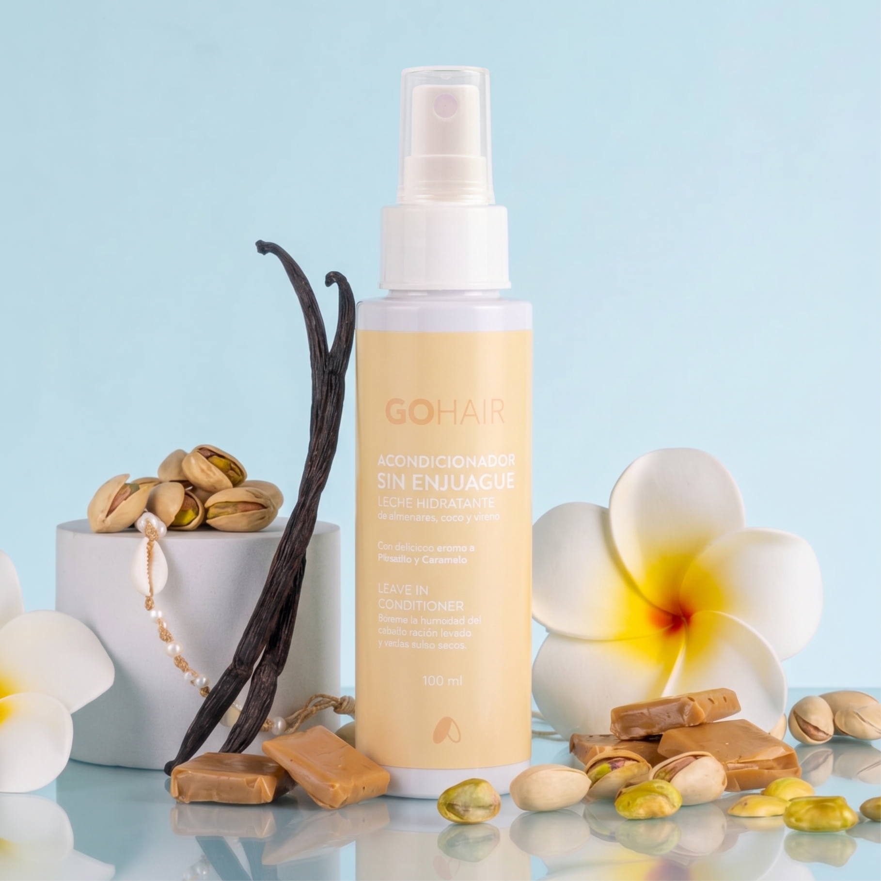 Acondicionador sin enjuague 100ml Pistacho y Caramelo - Leave-in Go Hair Chile