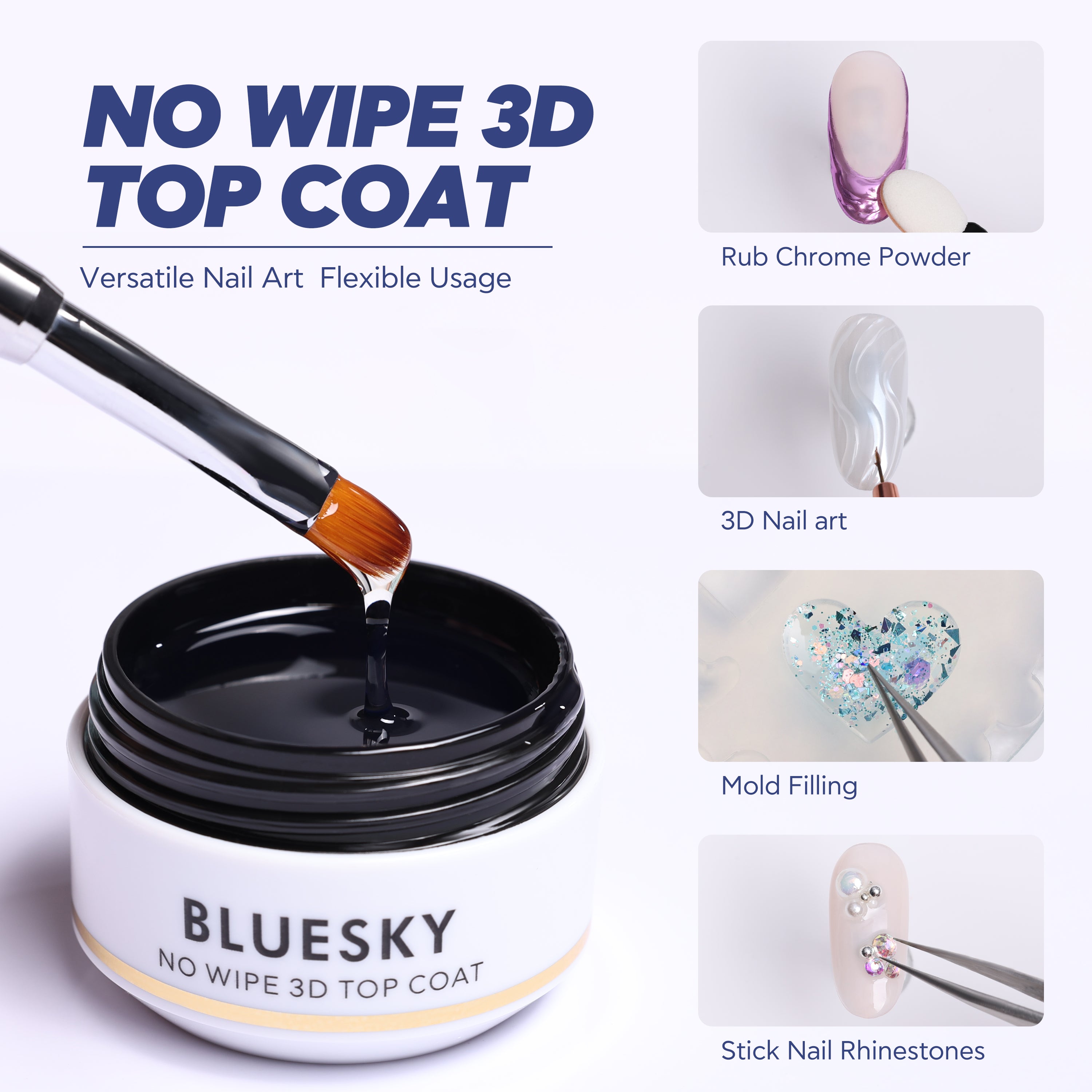 Esmalte Gel Top Coat 3D No Wipe