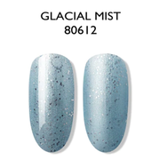 Esmalte Gel 80612 Celeste metalico con glitter plateado