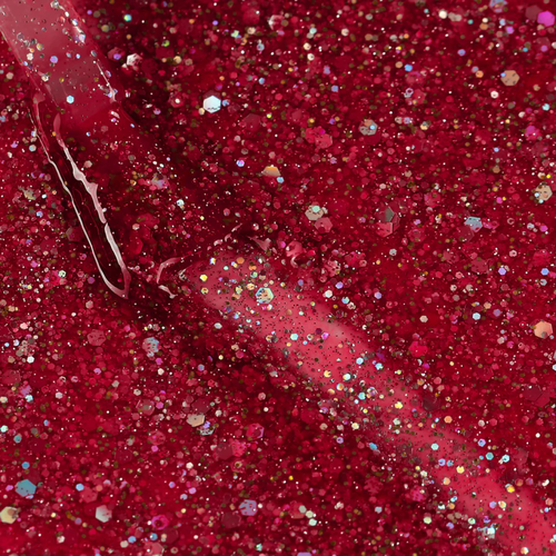 Esmalte Gel BLZ35 Rojo Frambuesa Glitter Mix