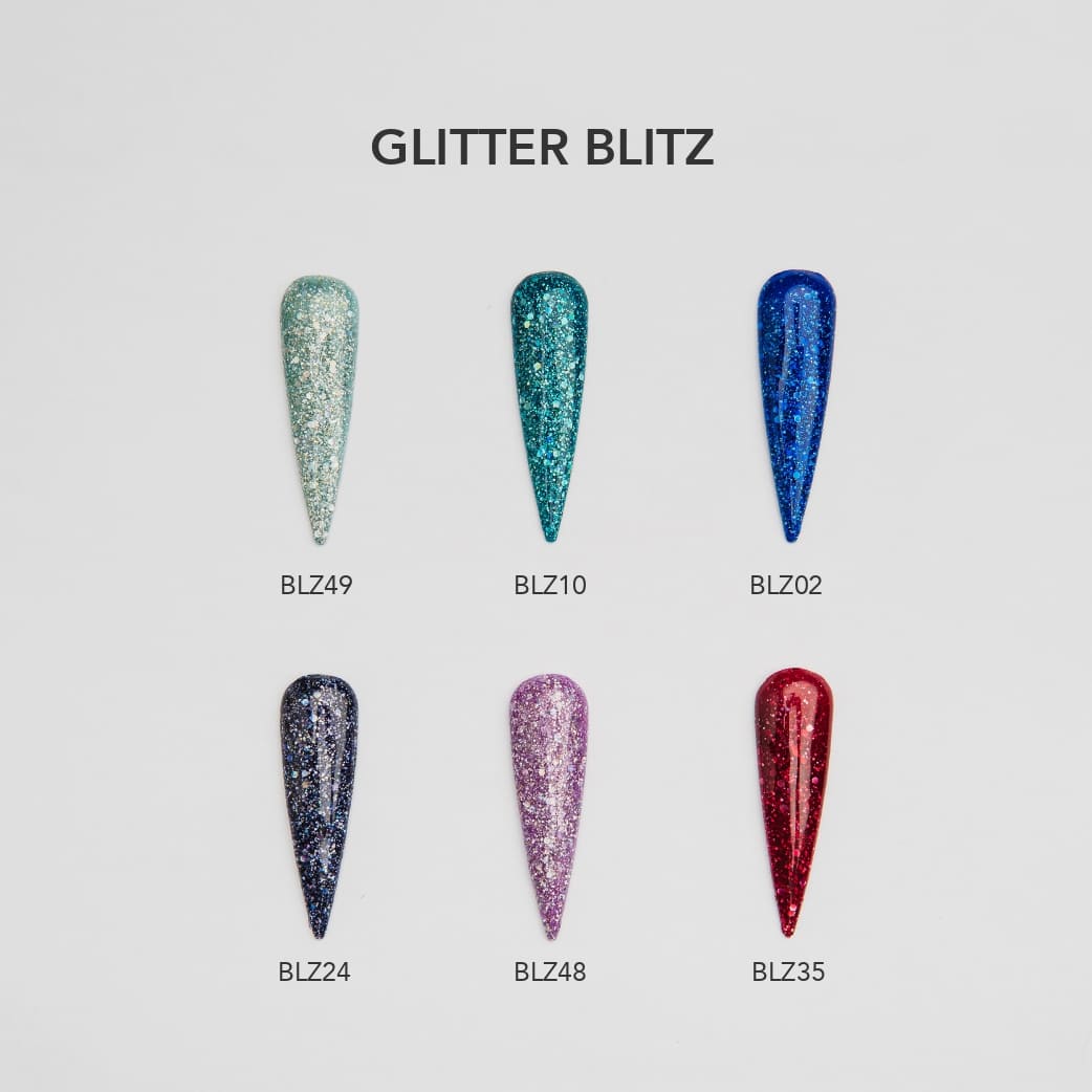 Esmalte Gel BLZ48 Lila - Rosado Glitter Mix