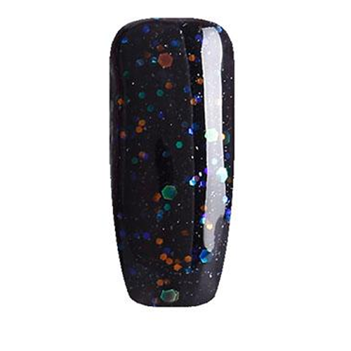 Esmalte Gel LT123 Negro con Glitter Grande