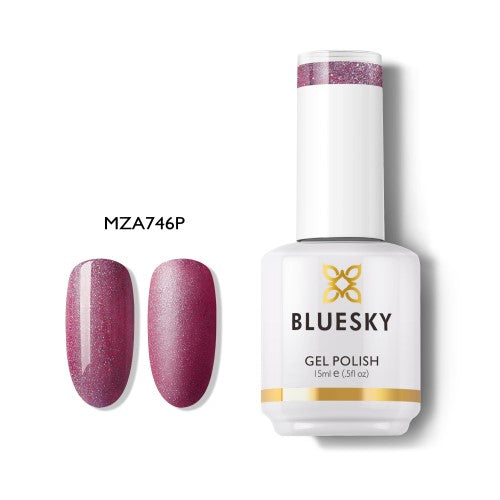 Esmalte Gel MZA746 Ciruela con micro glitter