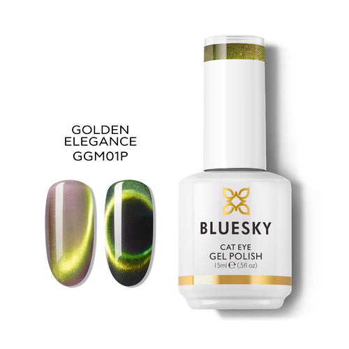 Esmalte Gel Cat Eye Golden Elegance Bluesky - Ojo de Gato Manicure Chile