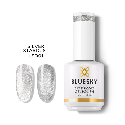 Esmalte Gel Cat Eye Silver Stardust Bluesky - Ojo de Gato Manicure Chile