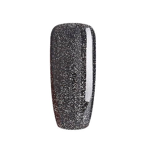 Esmalte Gel VIP03 Negro con Glitter plateado