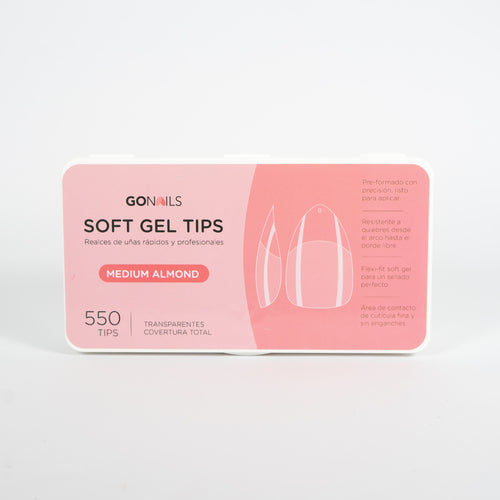 Soft Gel tips - Medium Almond (Pre-limados) (550 unidades)