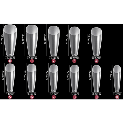 Soft Gel tips - Medium Coffin (Pre-limados) (550 unidades)