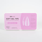 Soft Gel tips - Short Stiletto (Pre-limados) (550 unidades)