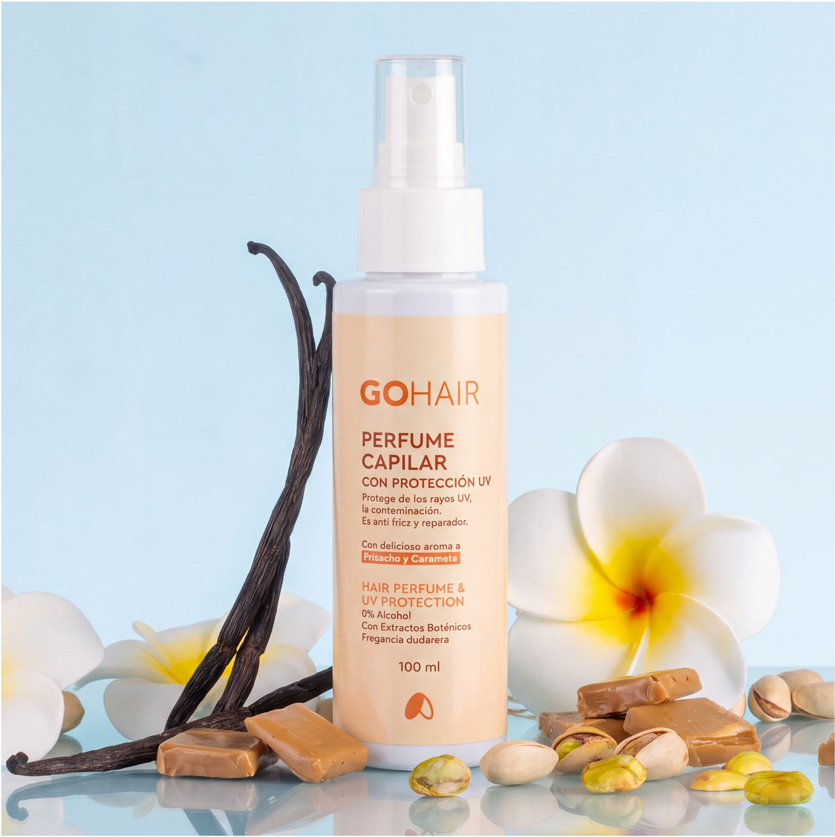 Perfume Capilar con Protección UV Pistacho y Caramelo 100 ml Go Hair