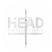 Fresa de diamante (flama) rojo intenso, L- 8,0 mm, Ø2,1 mm