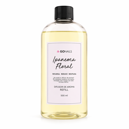 Refill Difusor de Aromas - Ipanema Floral 500 ml - Refill Difusor de Aromas Go Nails Chile