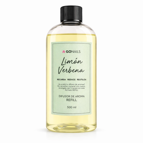 Refill Difusor de Aromas - Limón Verbena 500 ml - Refill Difusor de Aromas Go Nails Chile